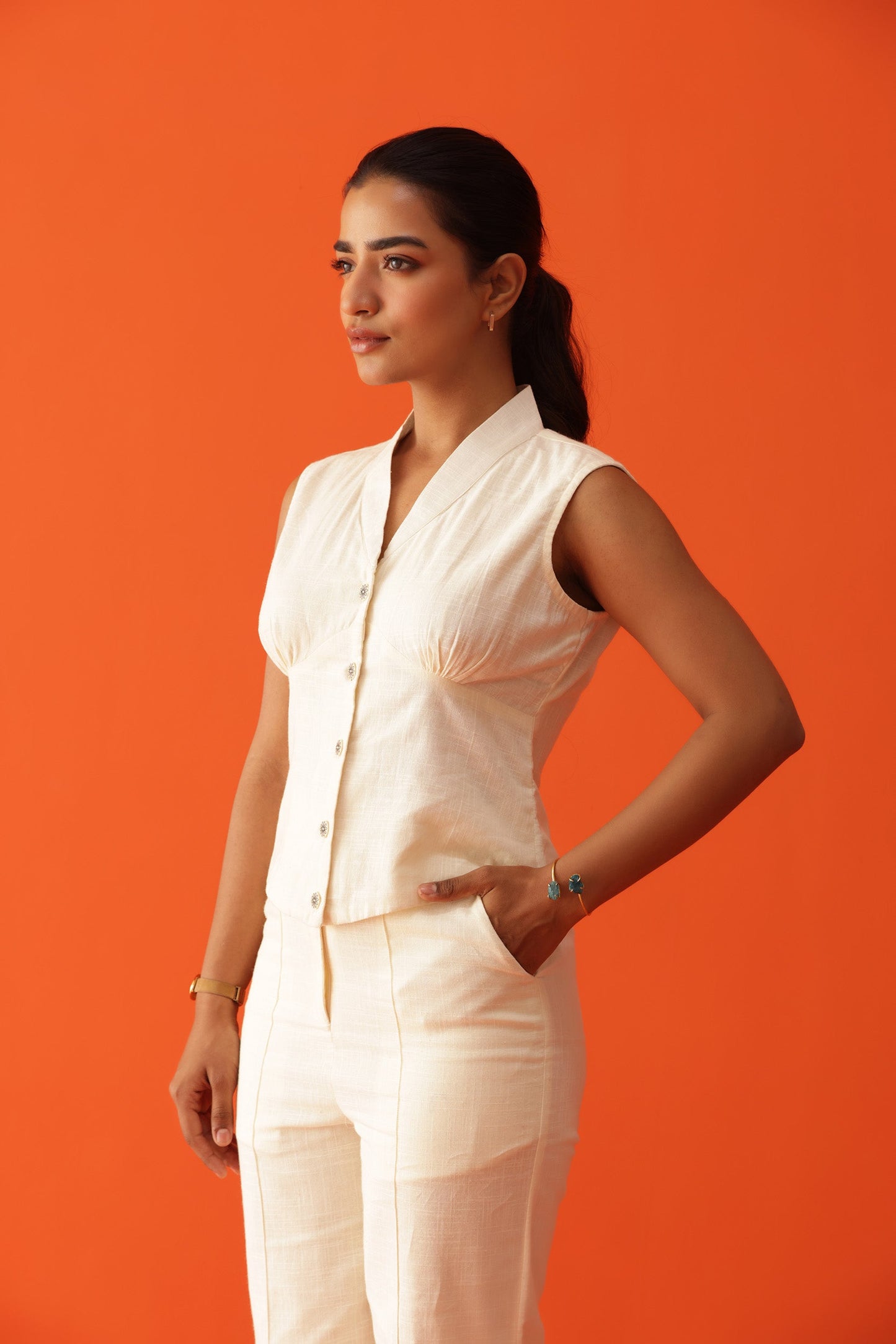 IVORY LINEN COORD SET