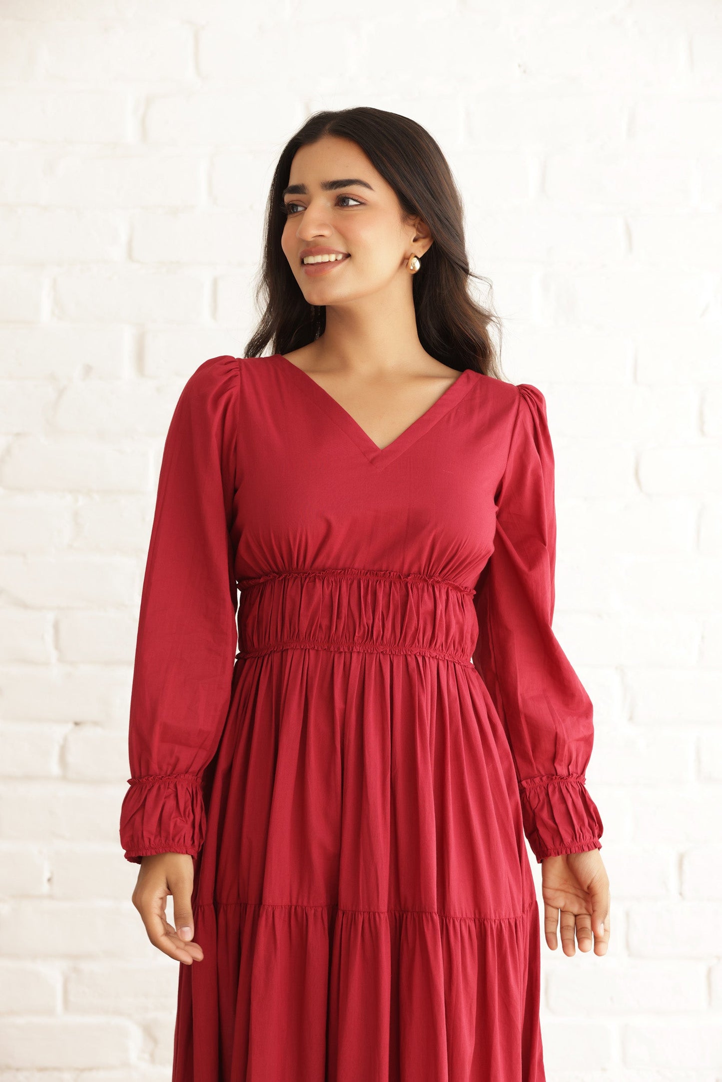 VALENTINE COTTON TIERED DRESS
