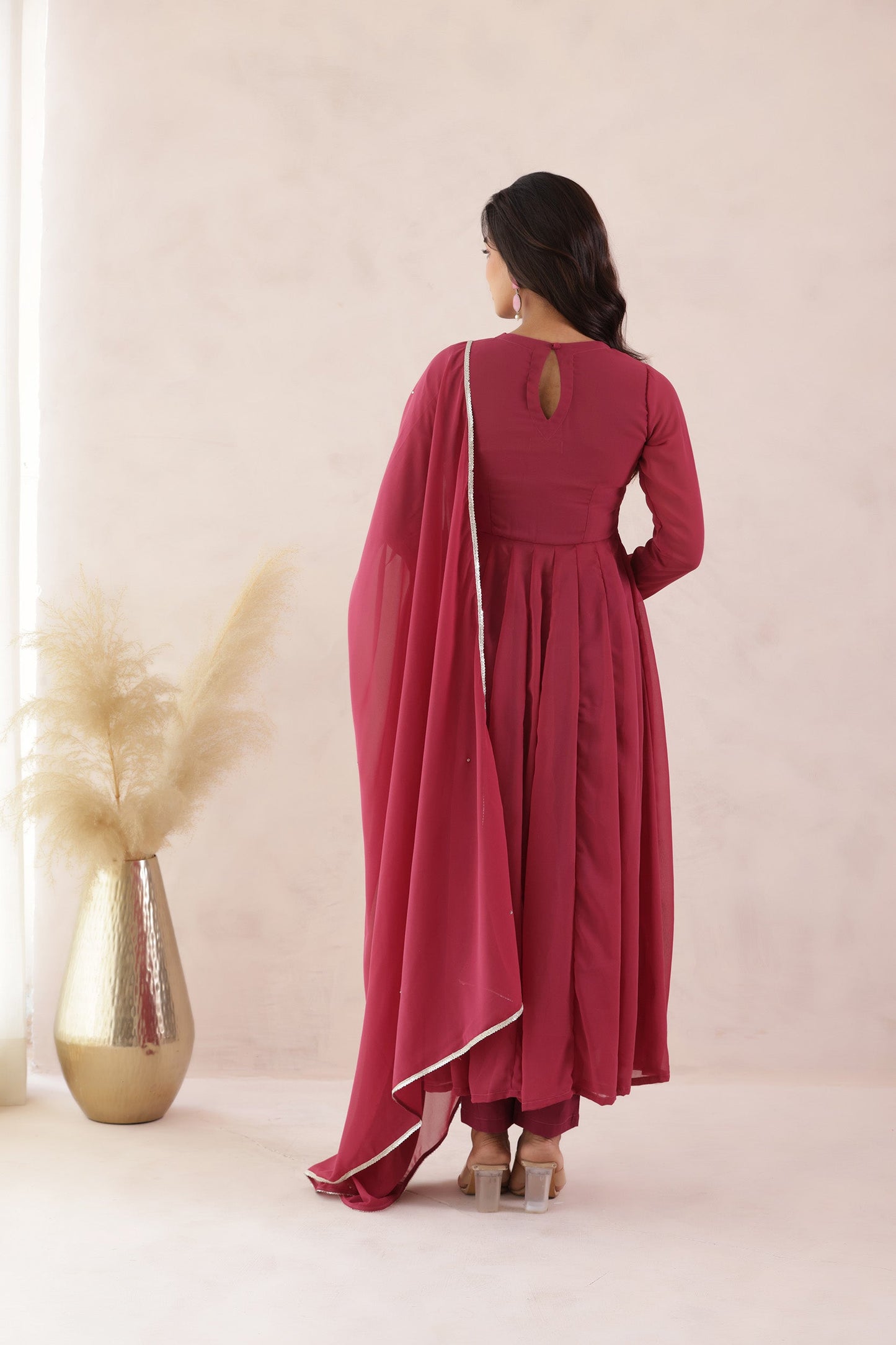 PEACH BLOSSOM ANARKALI SUIT SET