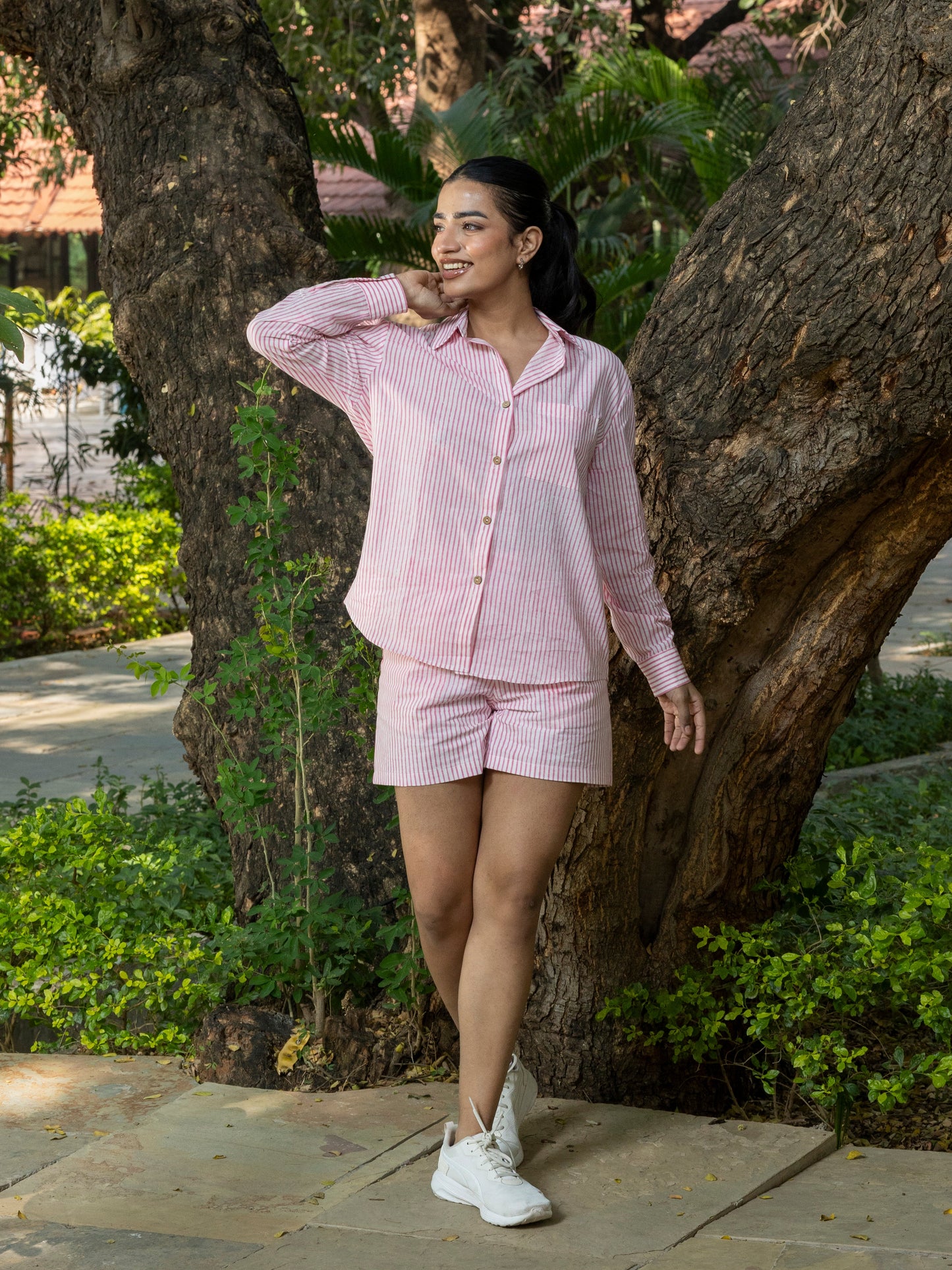 Relaxed Fit Shirt Shorts Co-ord