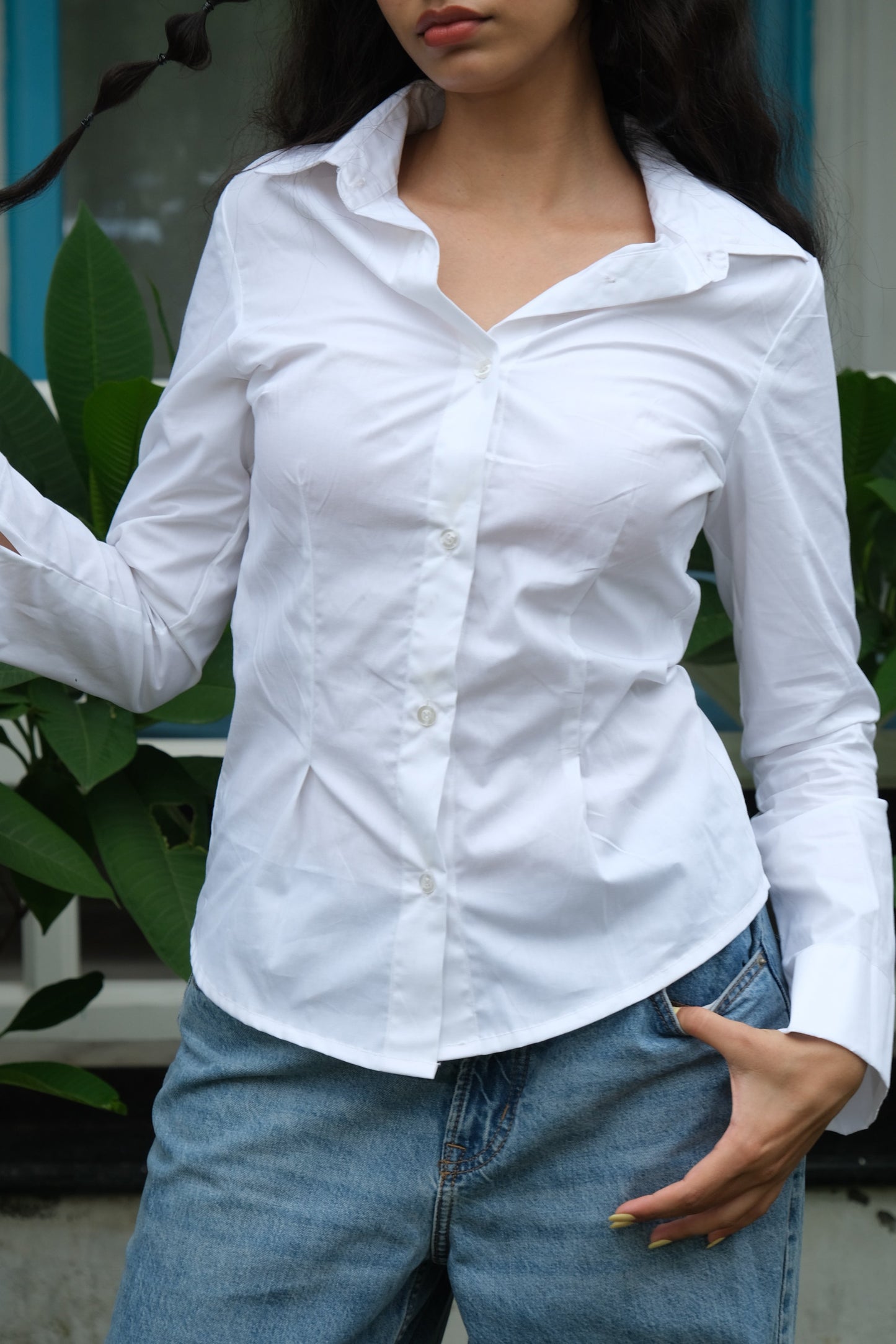 Poplin Corset Shirt (White)