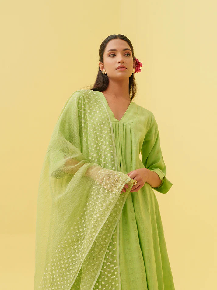 Moonlit Mint Kurta Set with Dupatta