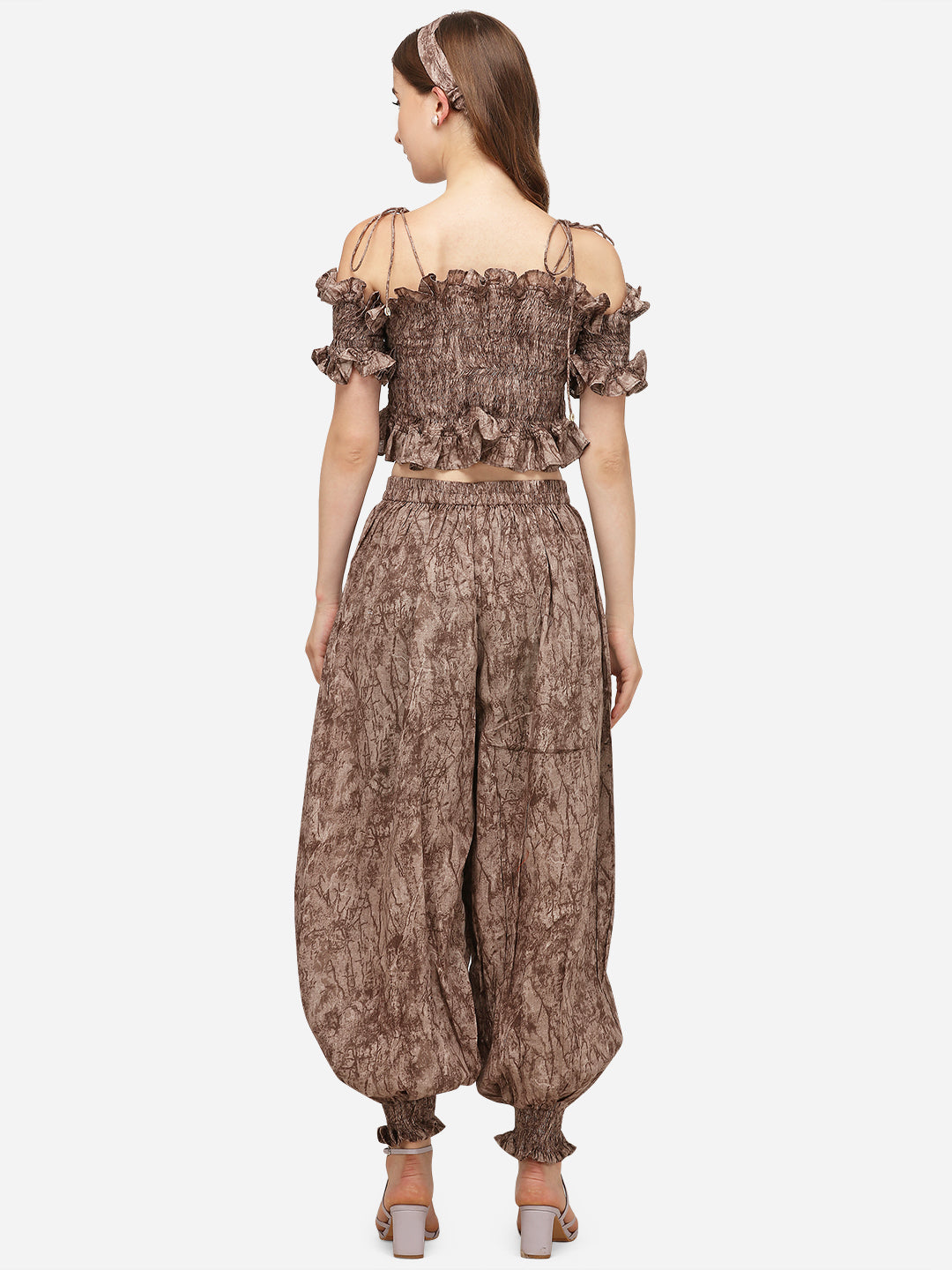 BROWN PRINTED AFGHANI BOTTOM