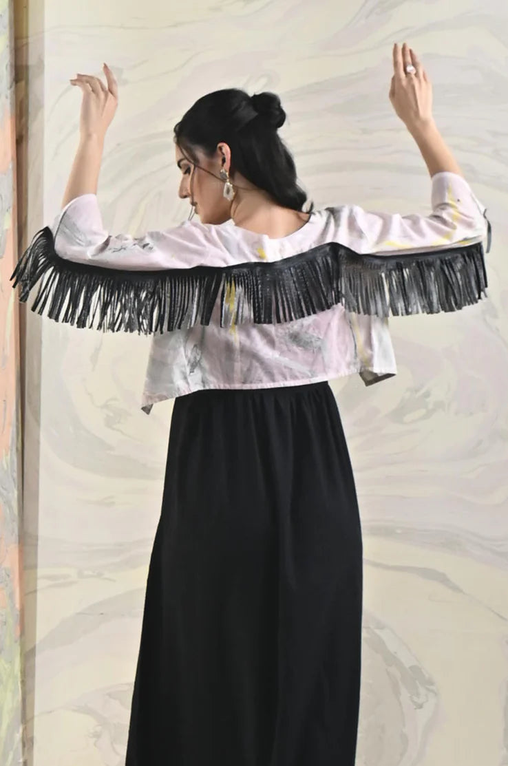 Black Fringes Short Jacket