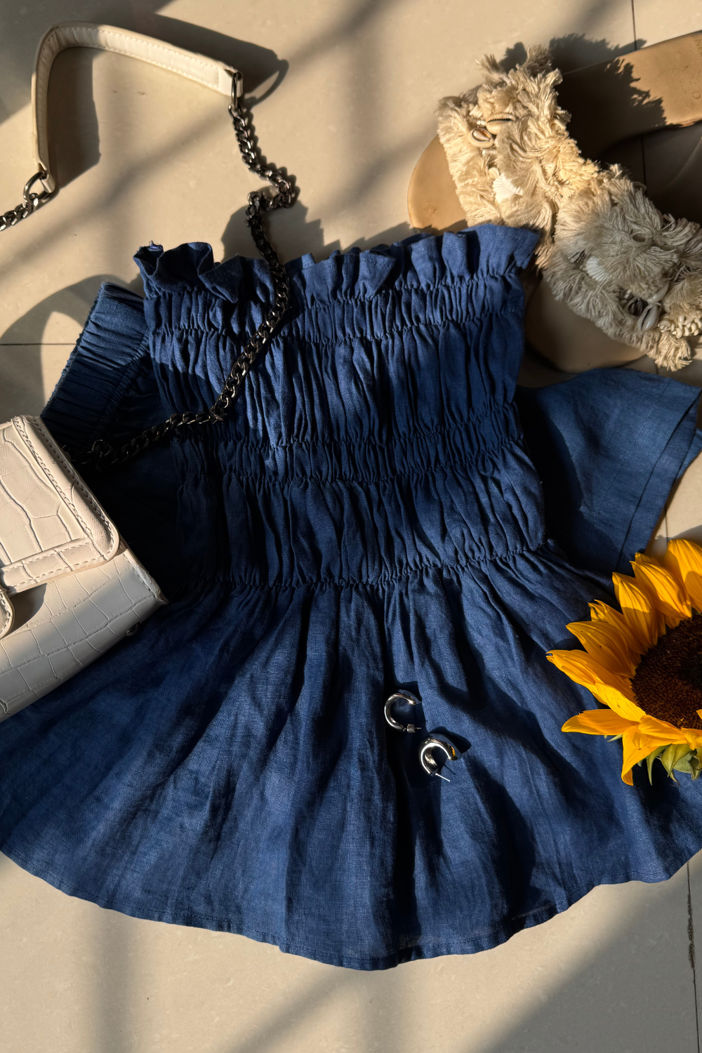 Dark-Blue Gelato Top & Shorts Set