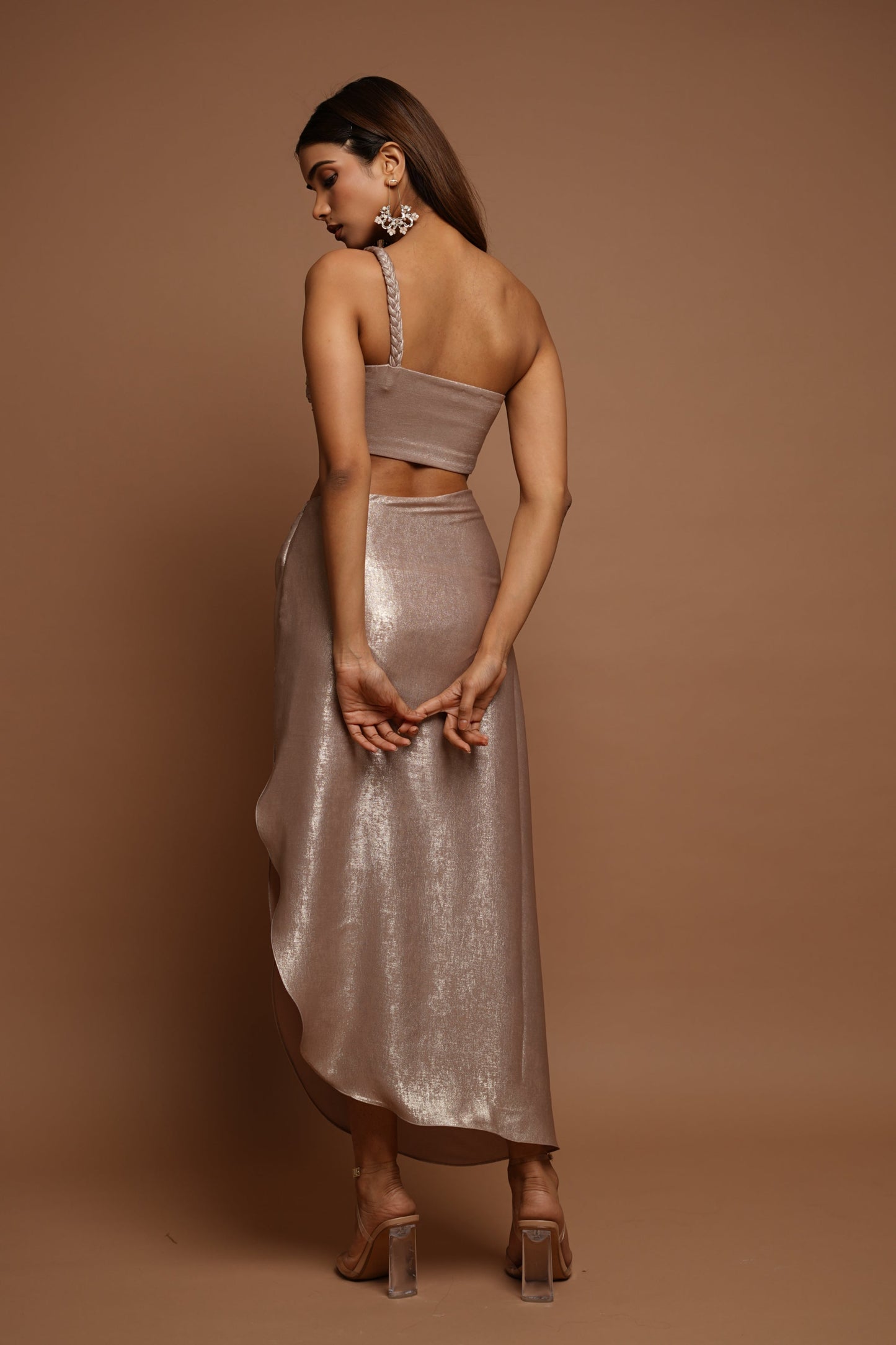 Golden Shimmer Drape Skirt Set (Set of 2)