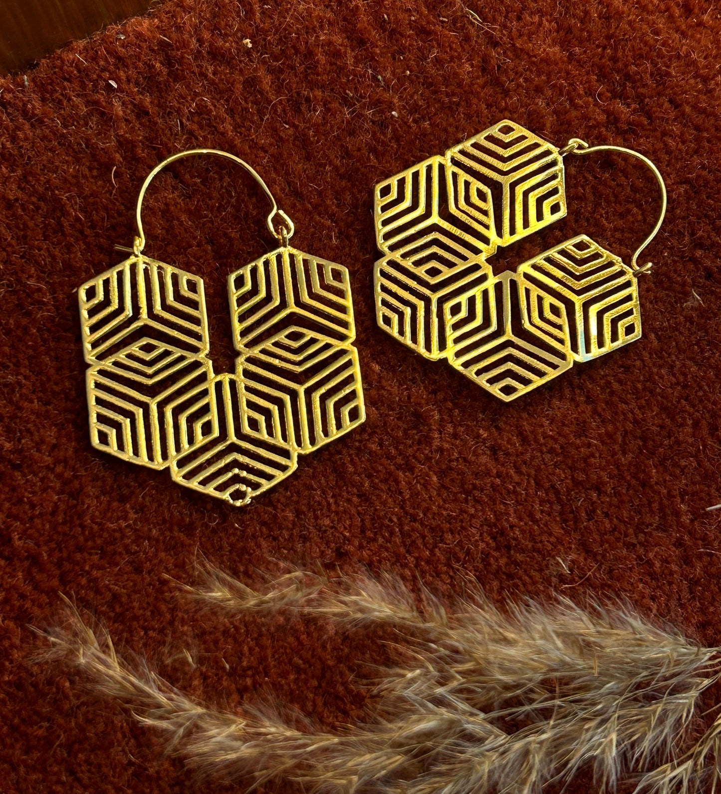 Mandala hex hoops