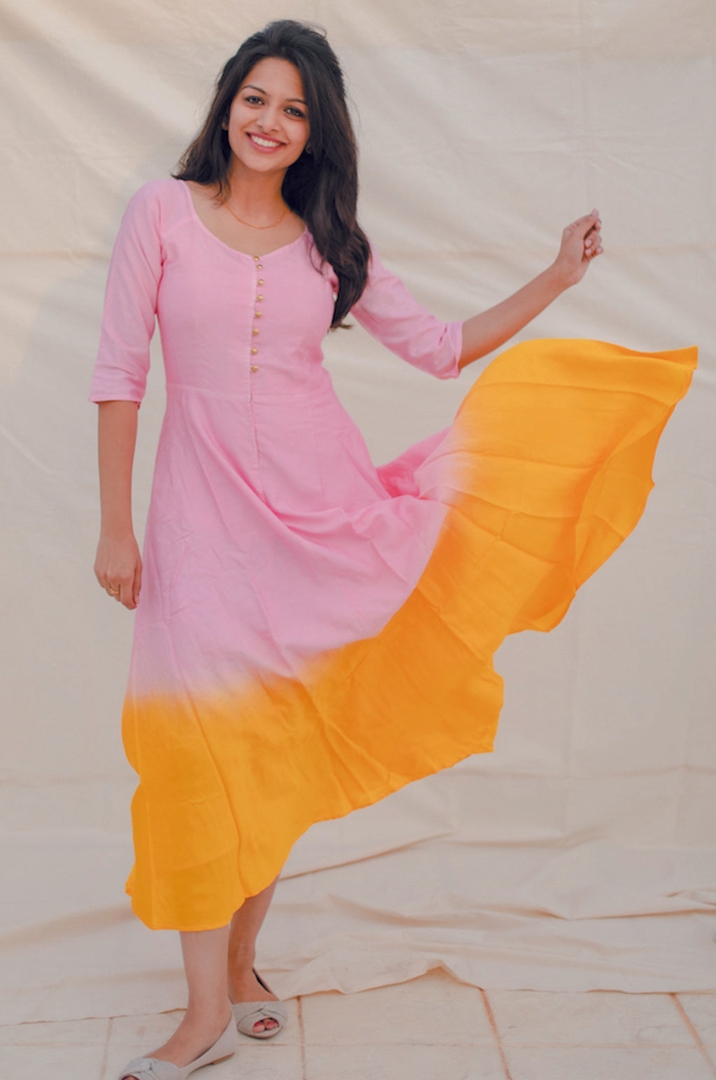 Sunset Tulip Fit & Flare Dress