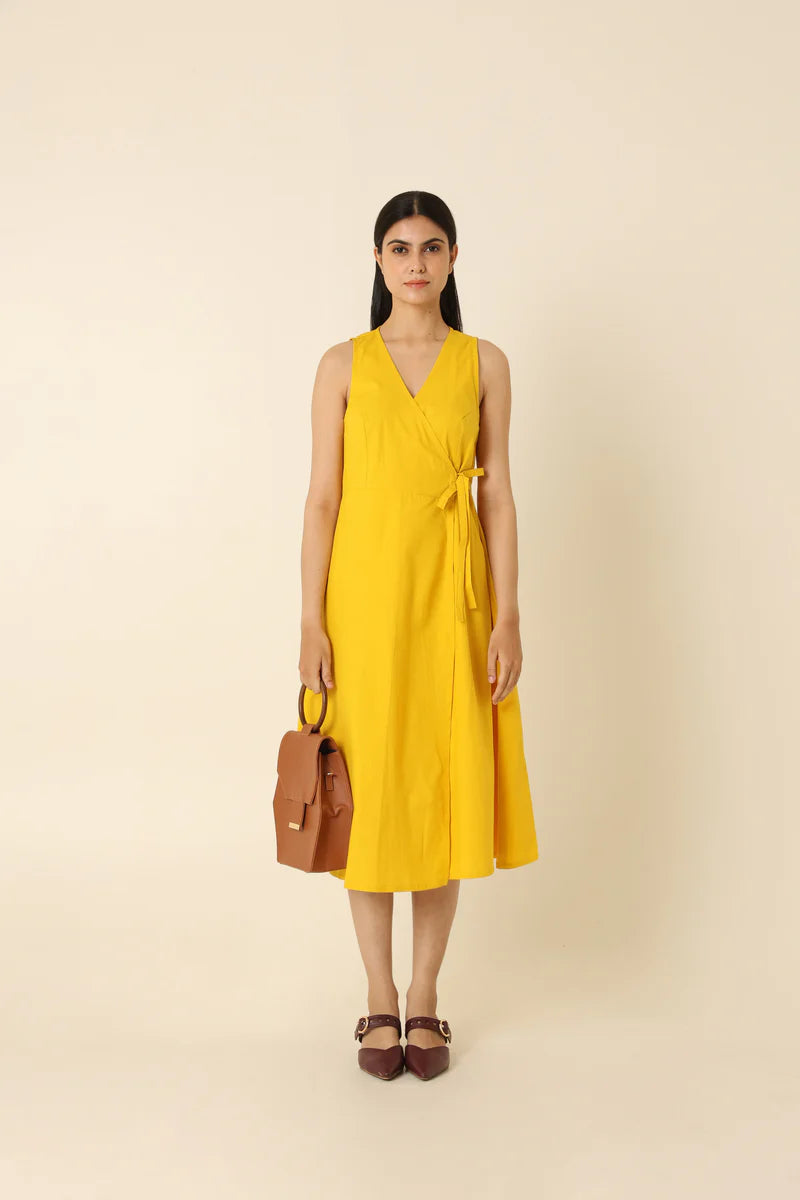 Bright side wrap-around dress