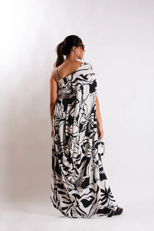 One Shoulder Cowl Drape