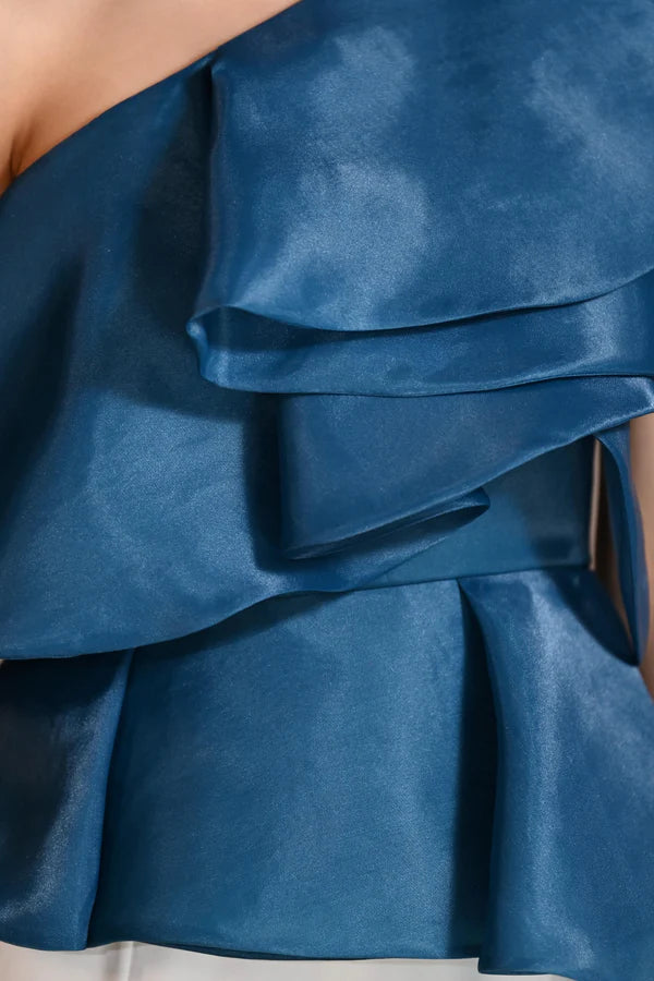 French Blue Frill Top