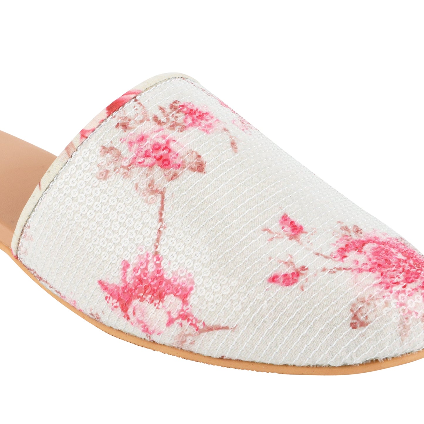 Sequins Abstract Floral Mules