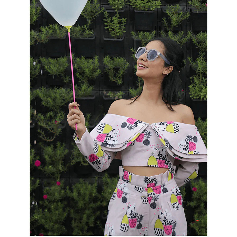 FUGA Tropical Vase Co-Ord Pink (Set of 2)