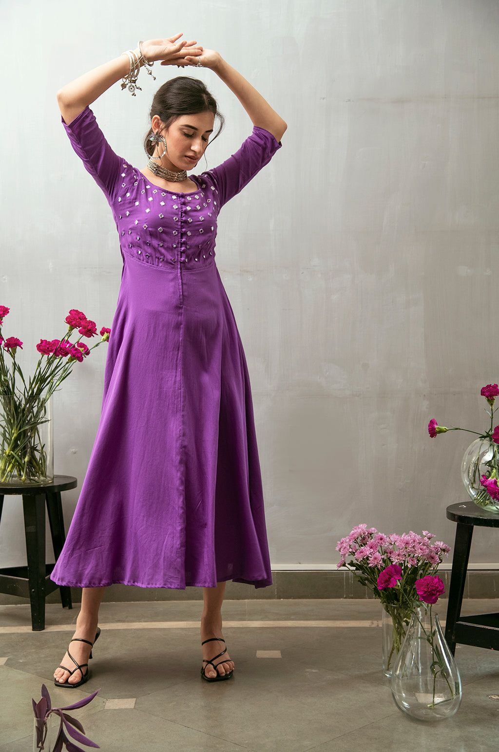 Gauri Fit and Flare Maxi Dress