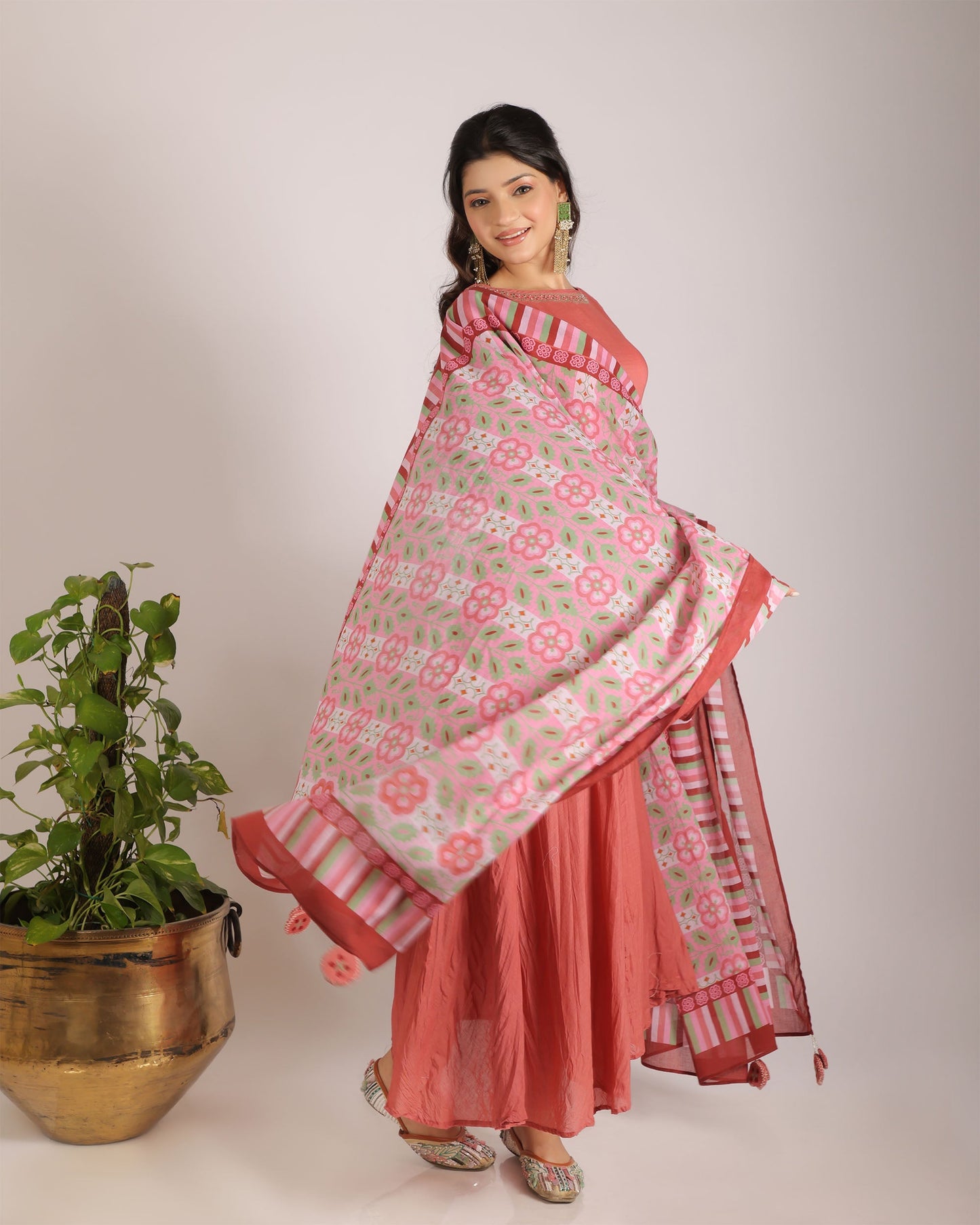 Flora Bloom Kurta, Pant & Dupatta Set.