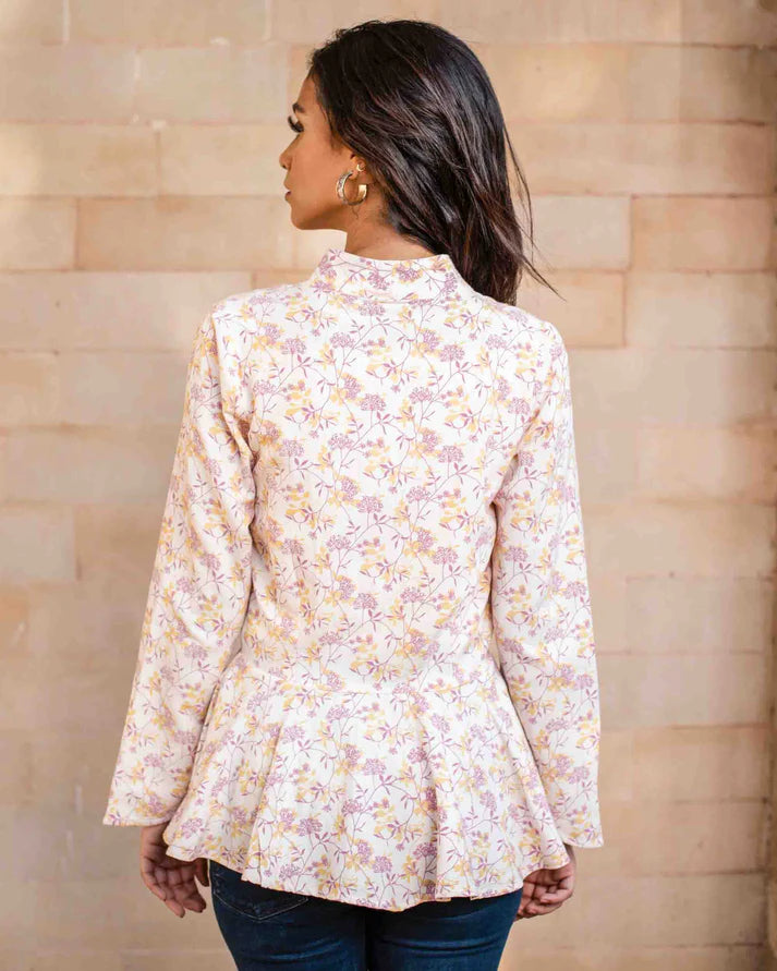 Pink Floral Blazer Jacket