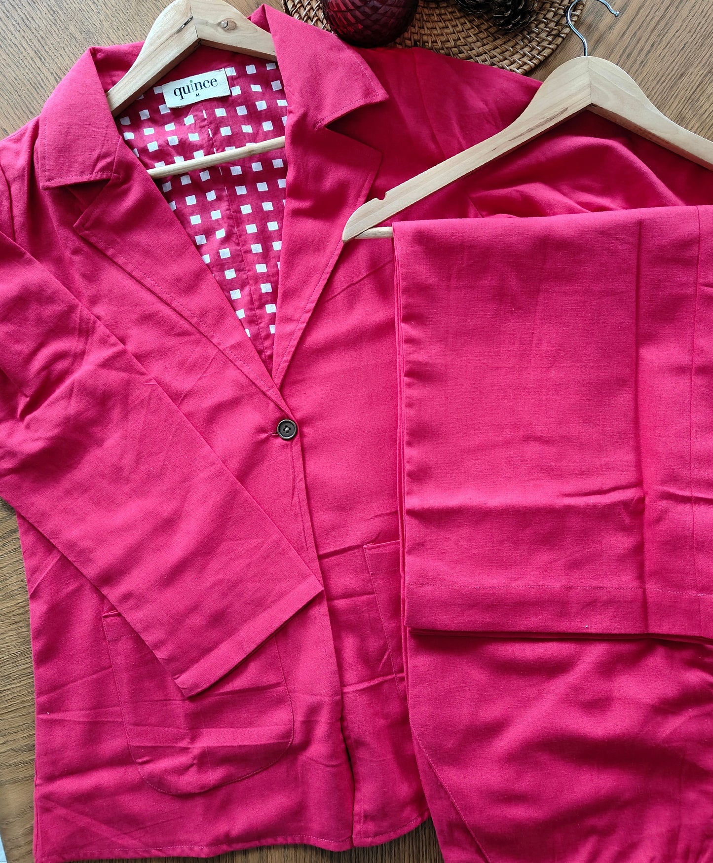 Ruby Pink Blazer Coord Set (Set of 2)