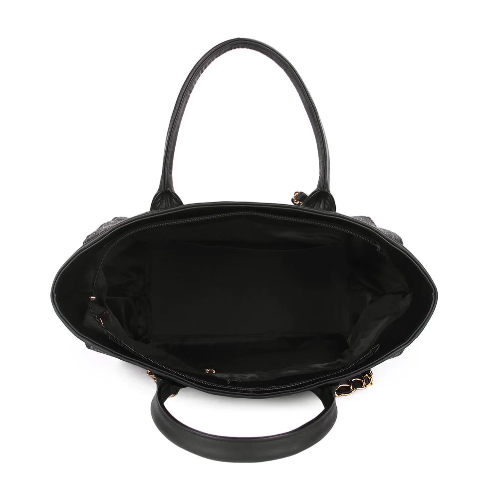 Black canvas tote bag