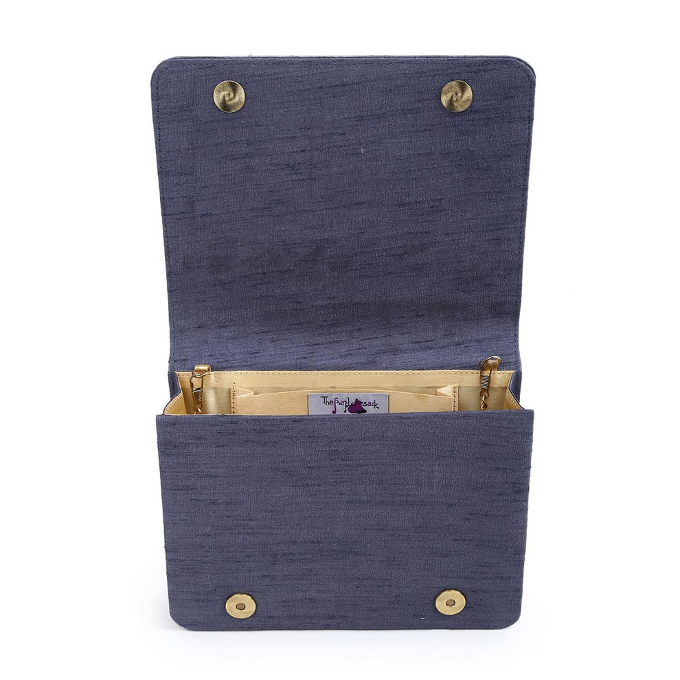 Sequin Toucan grey clutch