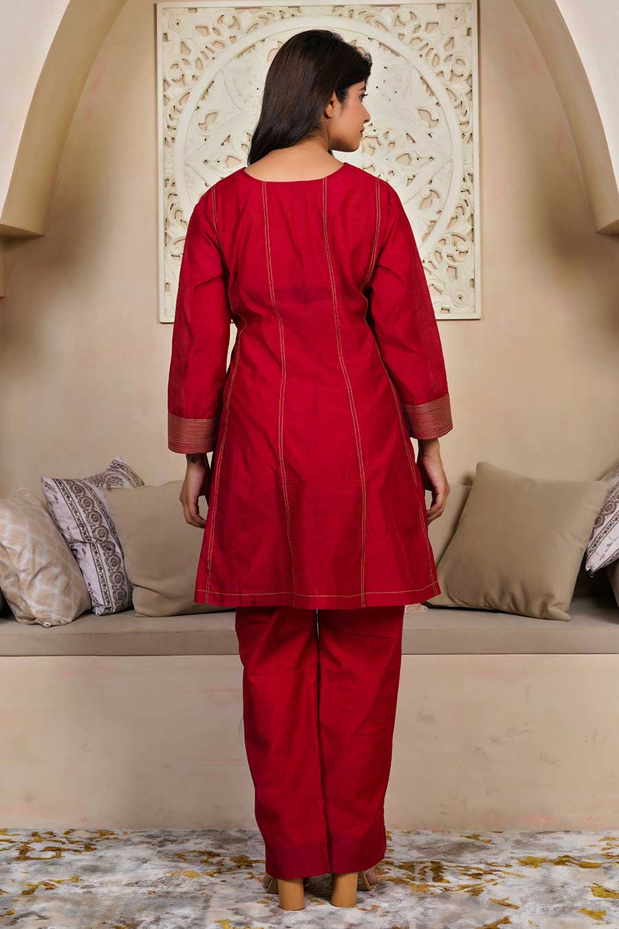 Ruby Red Kurta Set