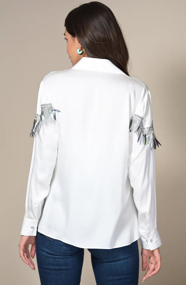 White Fringe Shirt