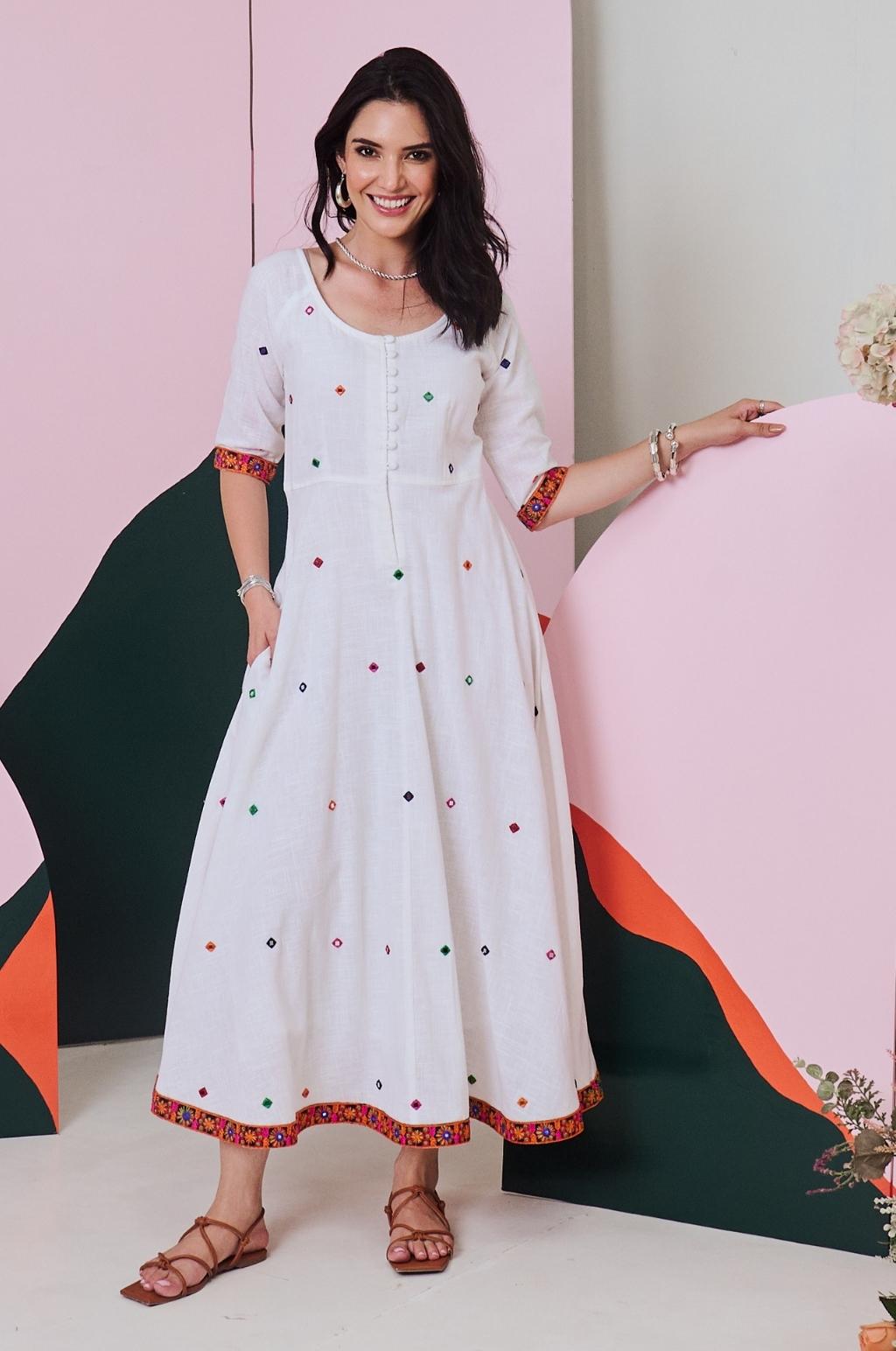 Rani Mirror Embroidered Maxi Dress