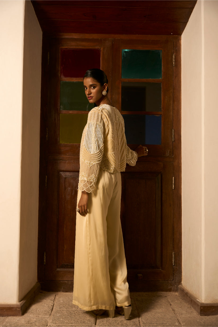 Ivory Golden Poise Jumpsuit with jacket