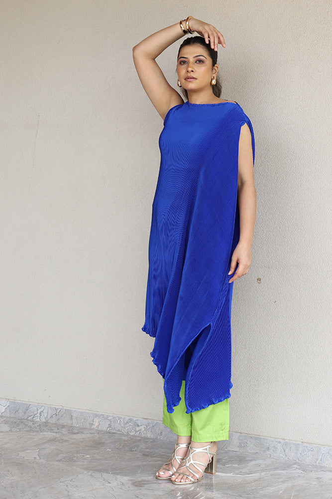 Pleated Duke blue top