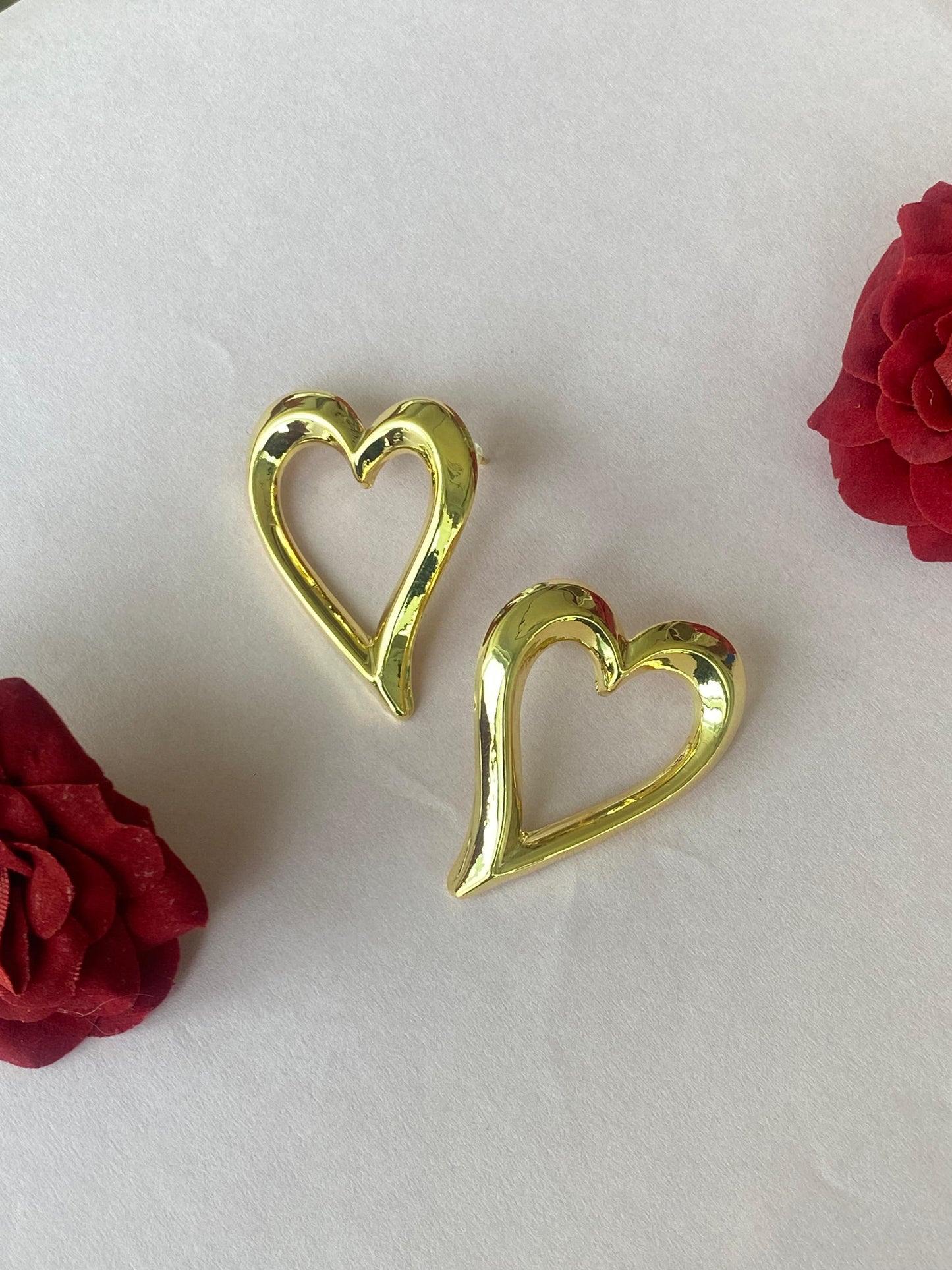 Open Heart Stud Earring