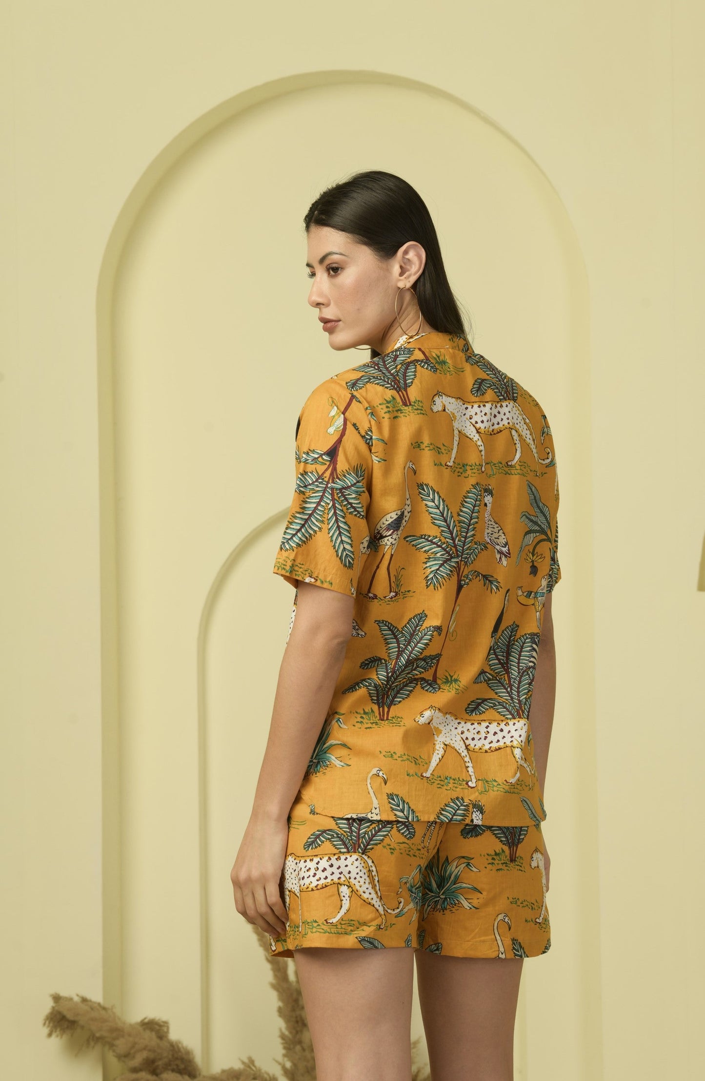 Jungle Joy Mustard Shorts Set (Set of 2)