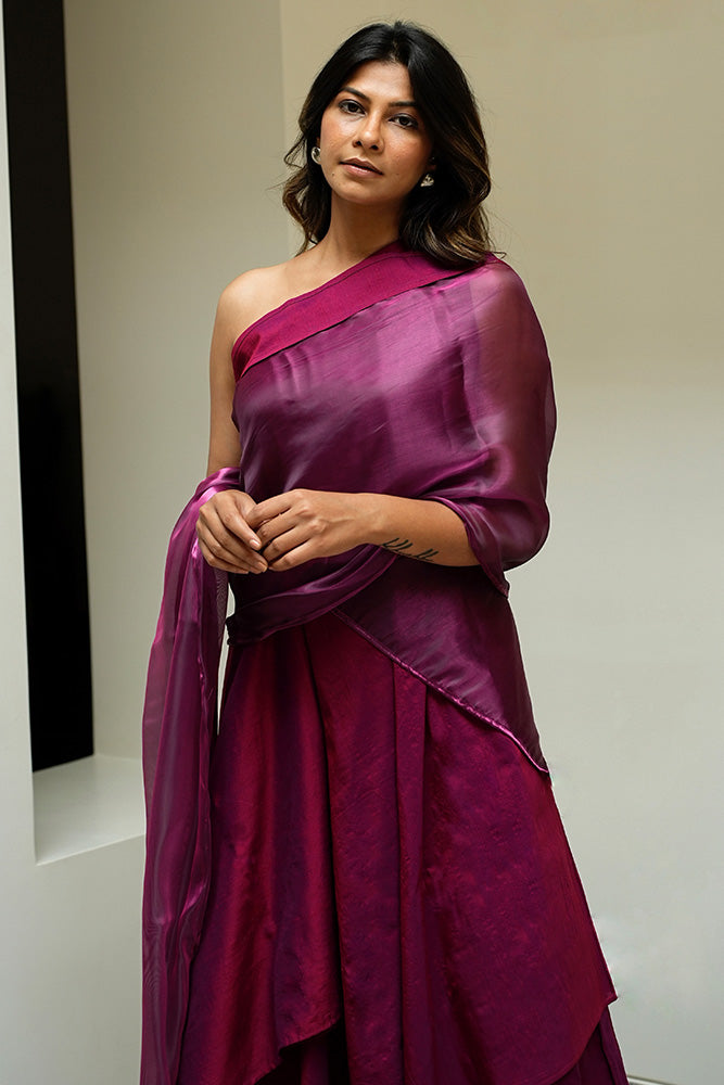Pansy Purple Saree Co-ord