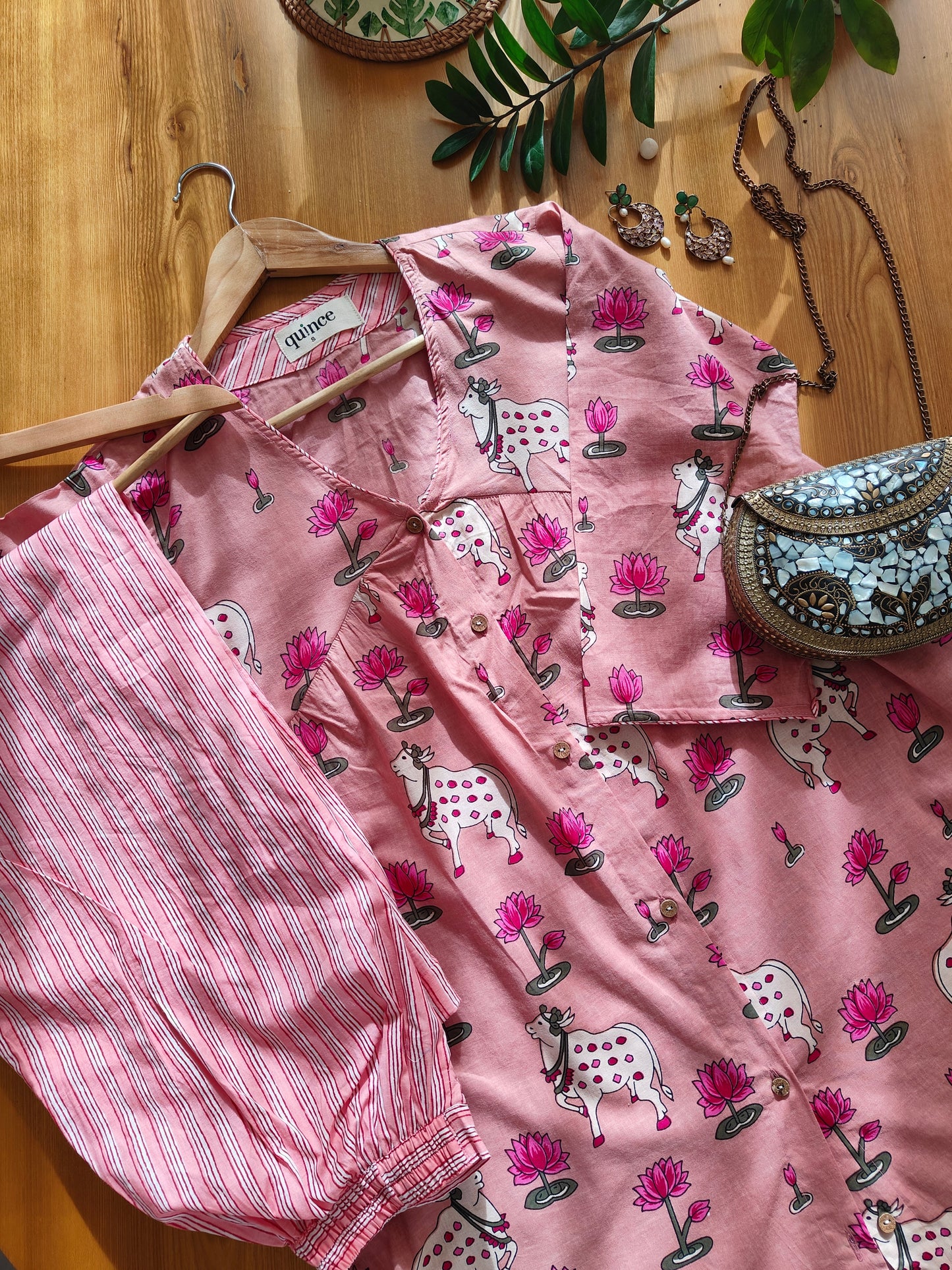 Pichwai Rose Flared Kurta Set