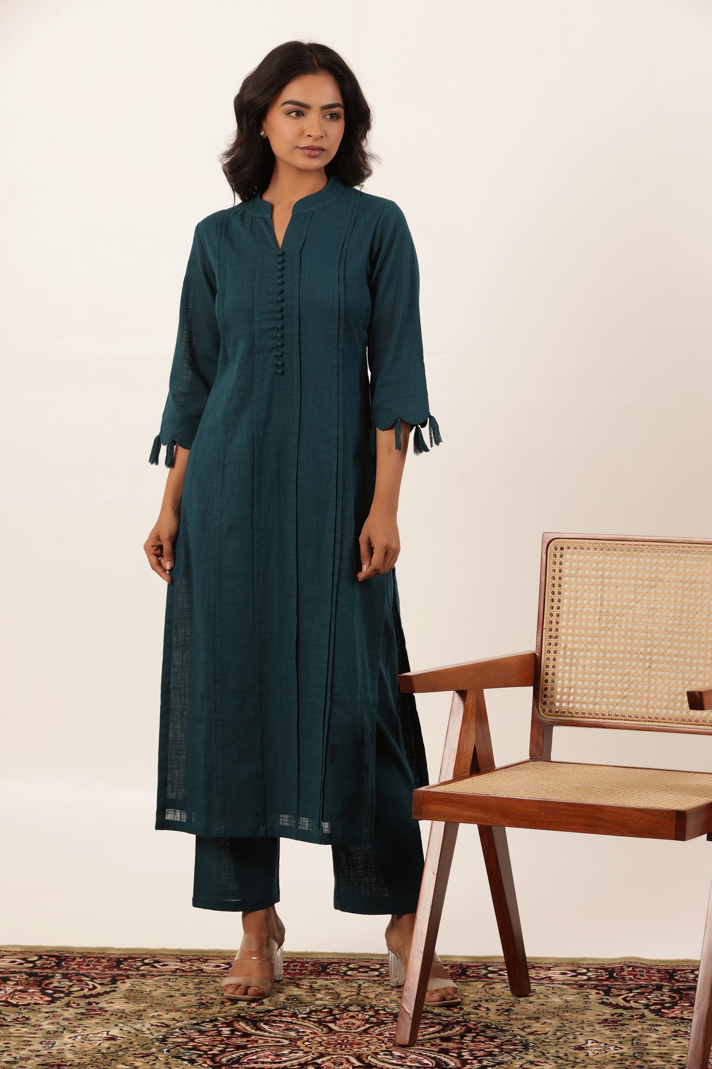 DEEP LAKE PINTUCK KURTI PANT SET