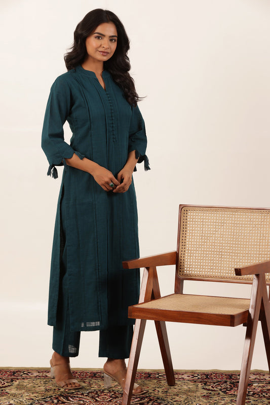 DEEP LAKE PINTUCK KURTI PANT SET