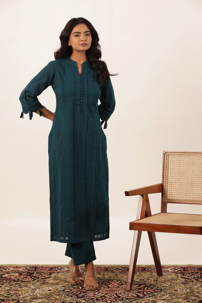DEEP LAKE PINTUCK KURTI PANT SET