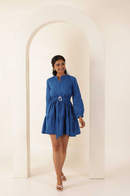 SKYLOFT COTTON SHORT TIERED DRESS