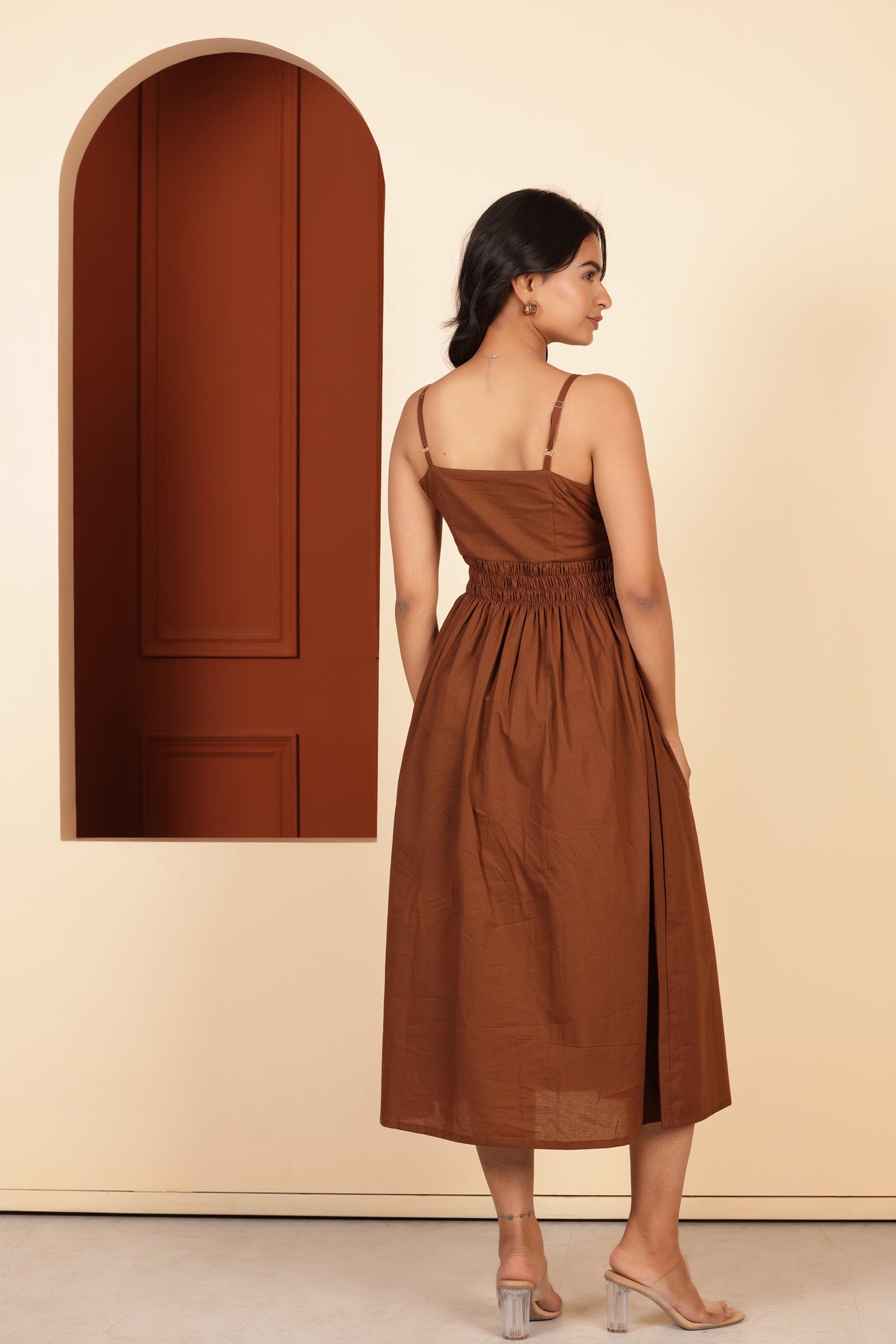 COCO BROWN COTTON DRESS