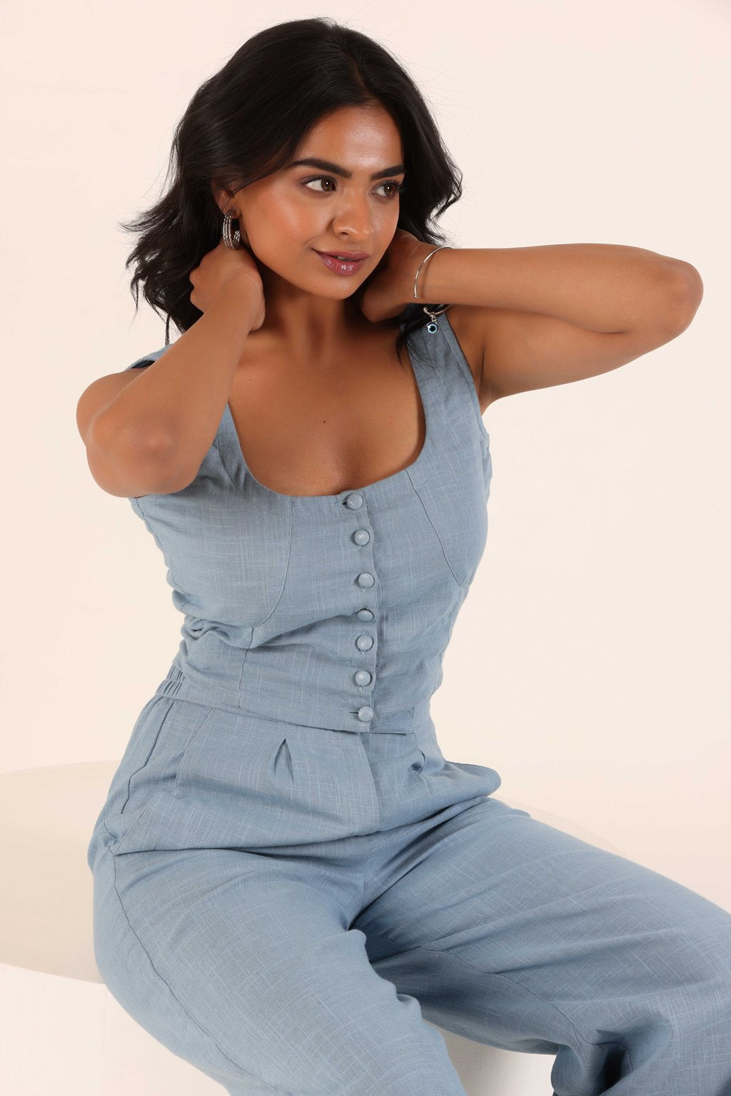 DENIM BLUE COORD SET