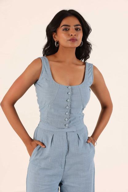 DENIM BLUE COORD SET