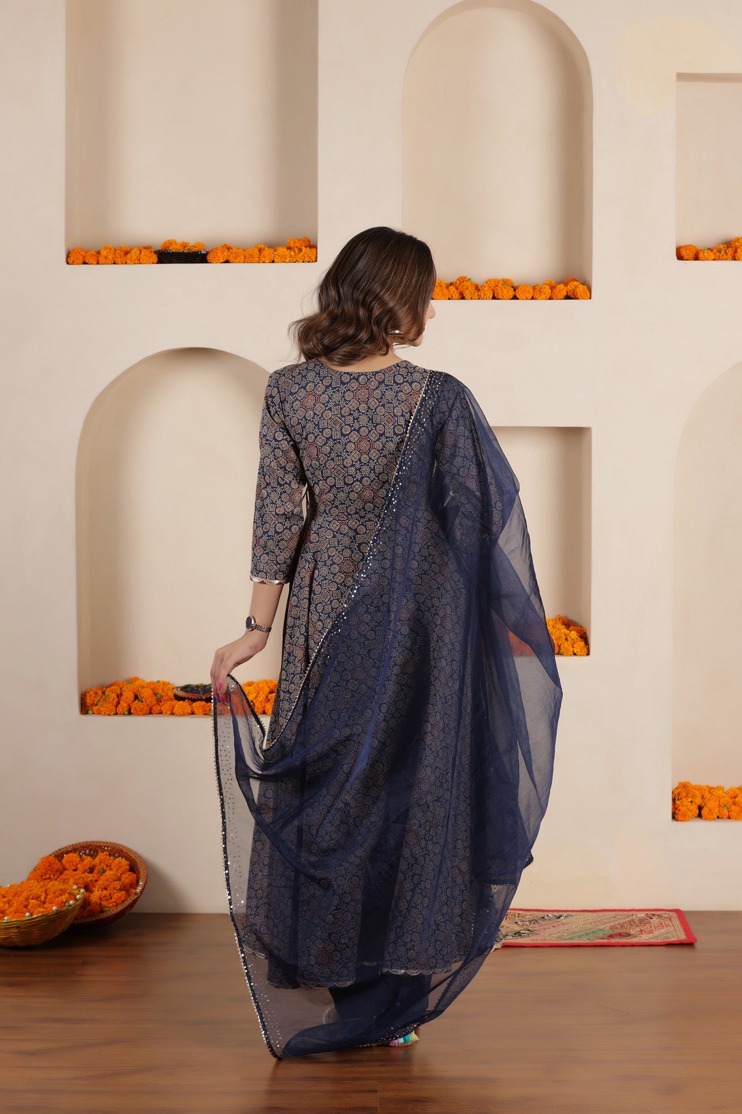 TARA PRINTED COTTON ANGRAKHA SUIT SET