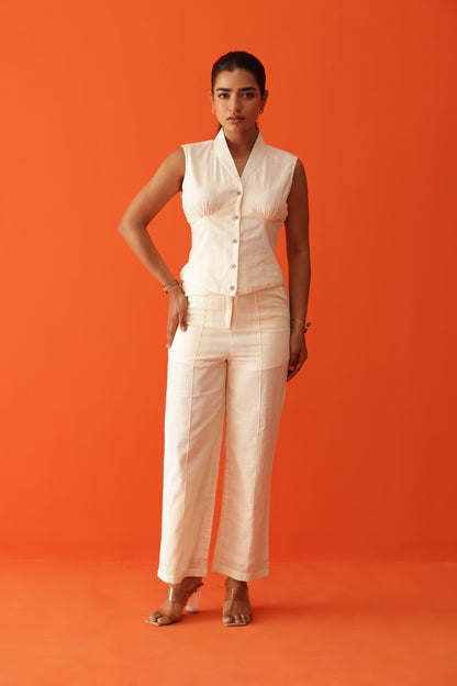 IVORY LINEN COORD SET