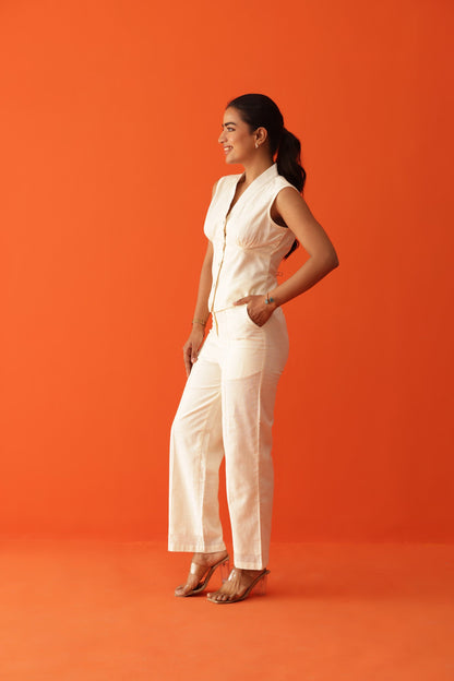 IVORY LINEN COORD SET