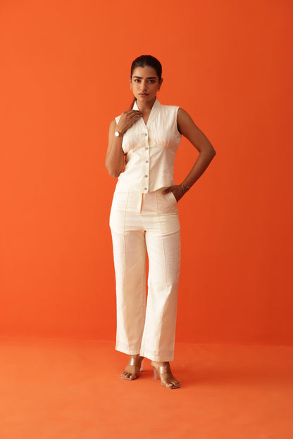 IVORY LINEN COORD SET