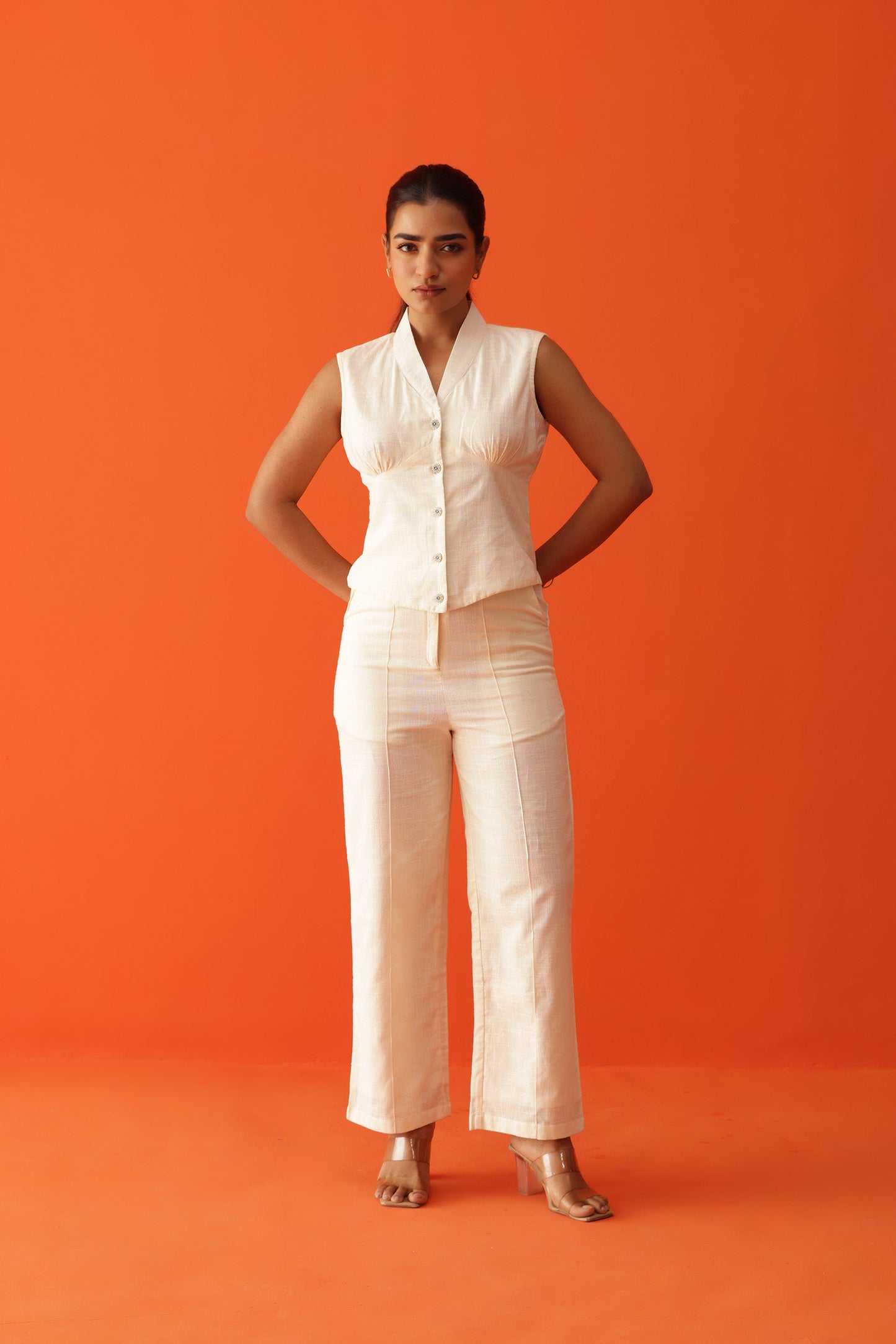 IVORY LINEN COORD SET