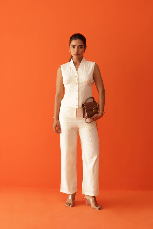 IVORY LINEN COORD SET