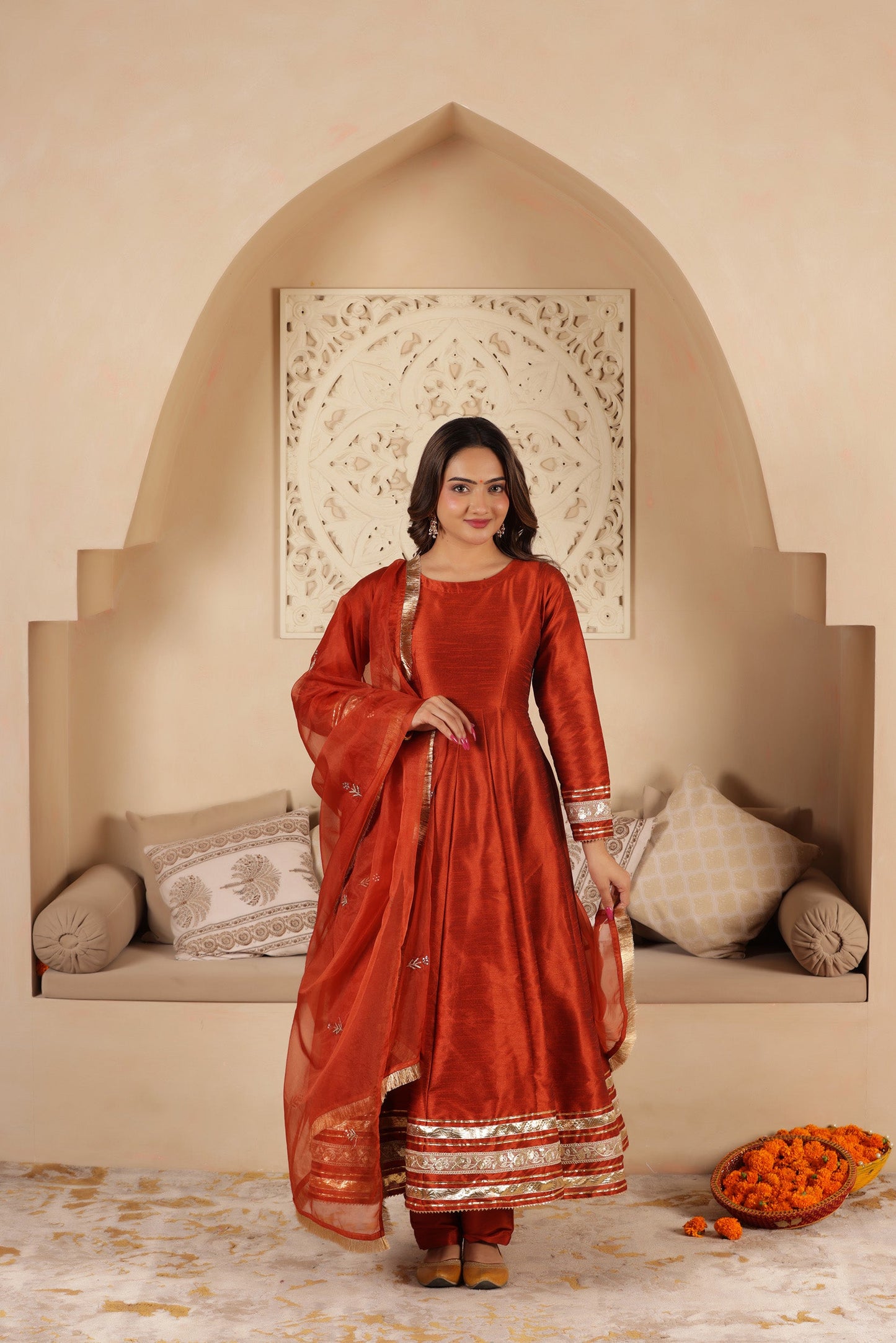 MUMTAZ SILK KALIDAR SUIT SET