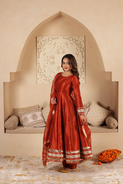 MUMTAZ SILK KALIDAR SUIT SET