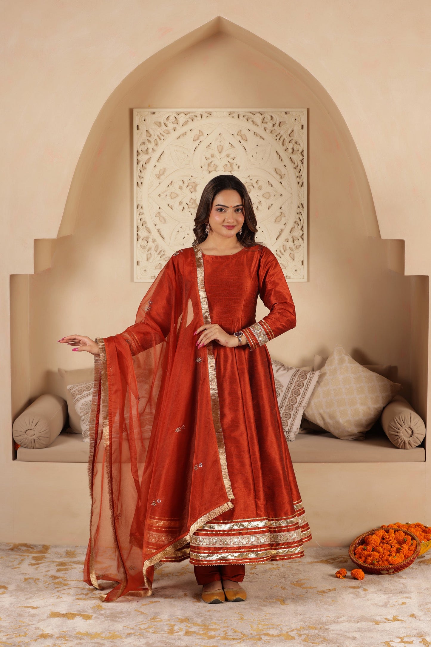 MUMTAZ SILK KALIDAR SUIT SET