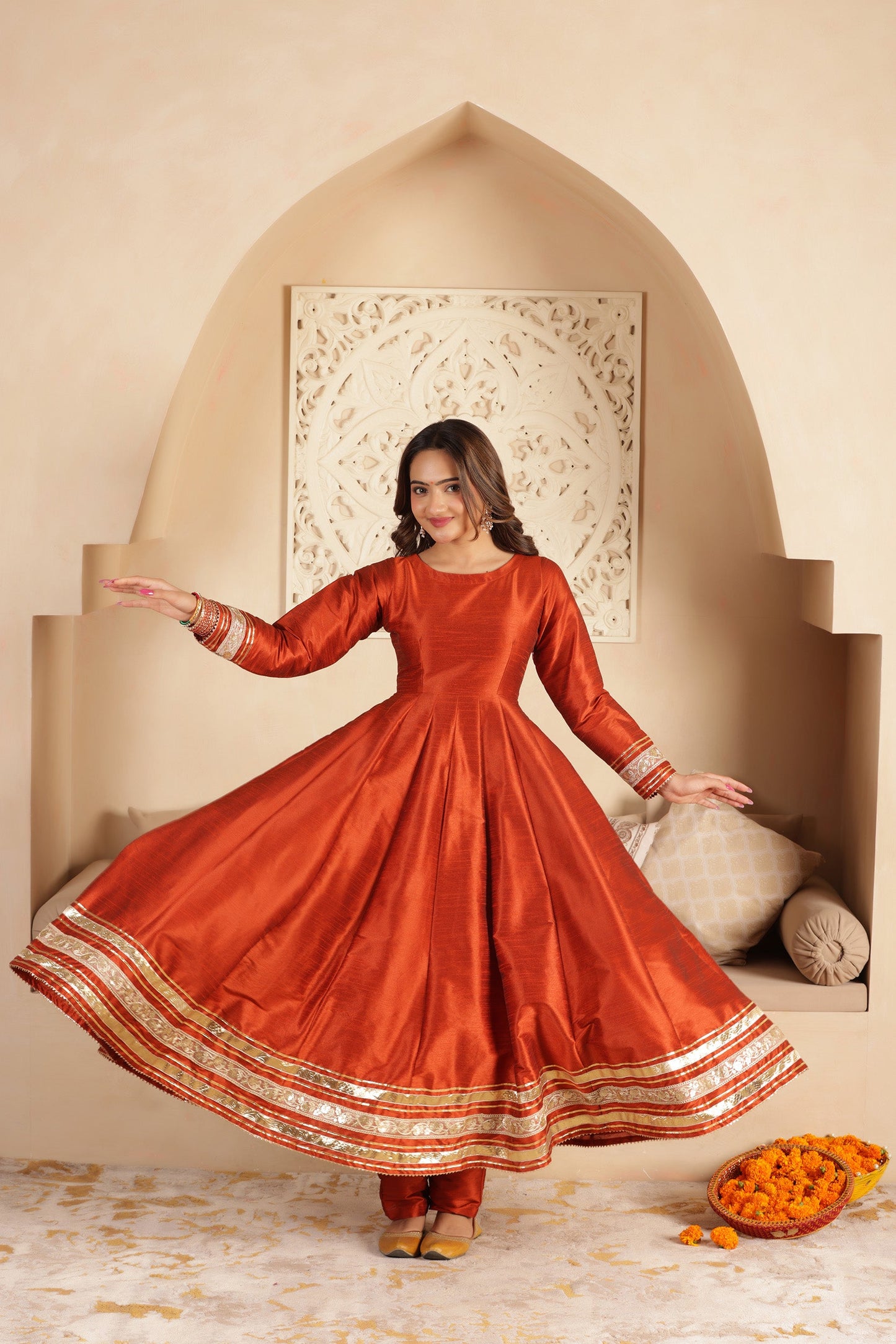 MUMTAZ SILK KALIDAR SUIT SET