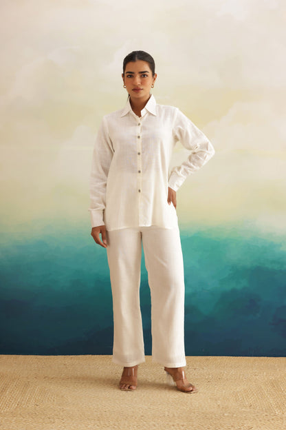 WHITE LINEN COORD SET